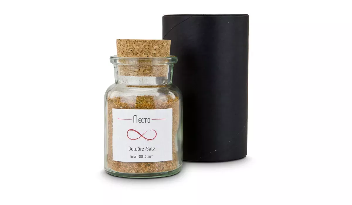 Gift box/Present set: Spice salt Necto in glass