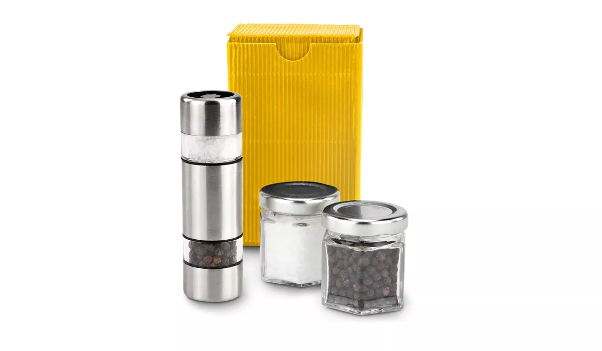 Gift box/Present set: Salt & Pepper in mini Yellow