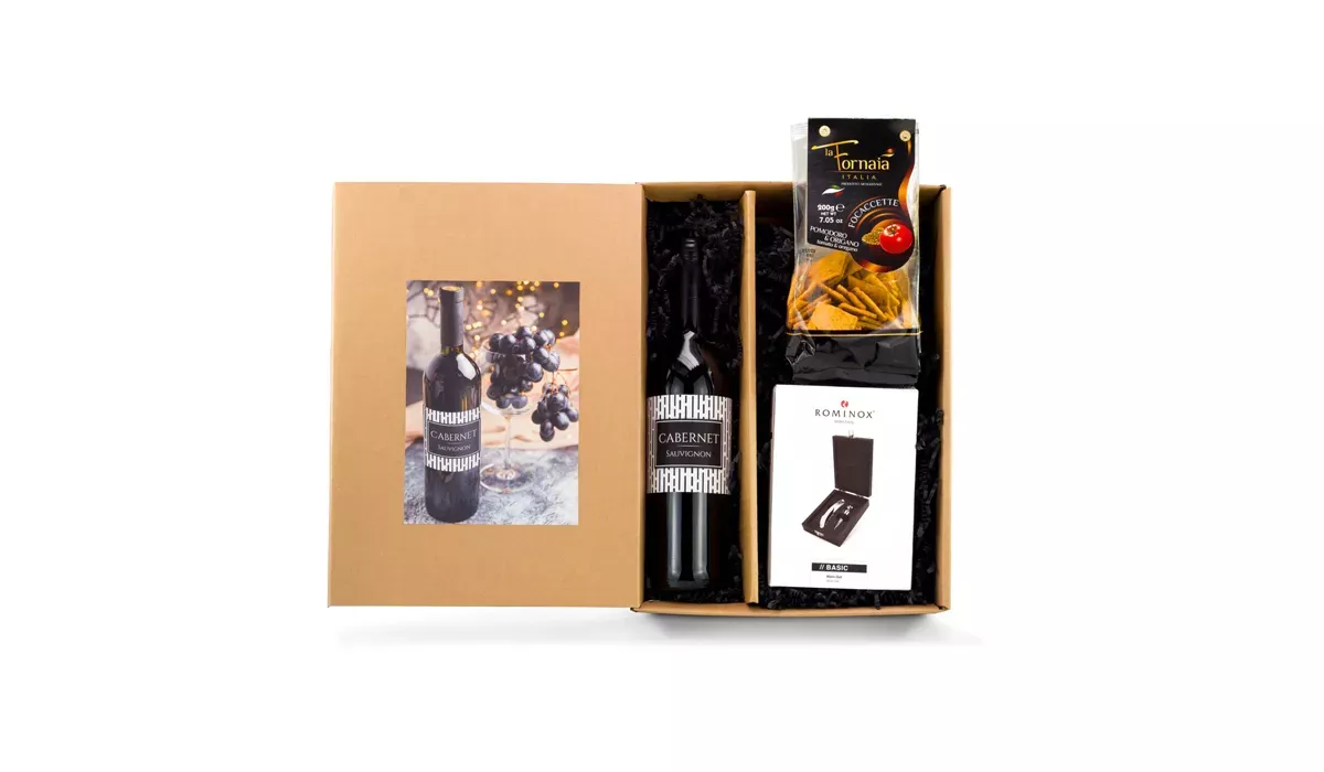 Geschenkset / Präsenteset: Wein & Snack