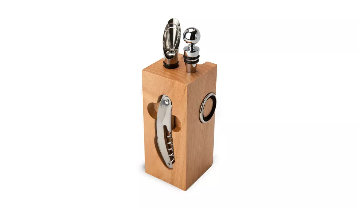 Buche-Block mit Wein