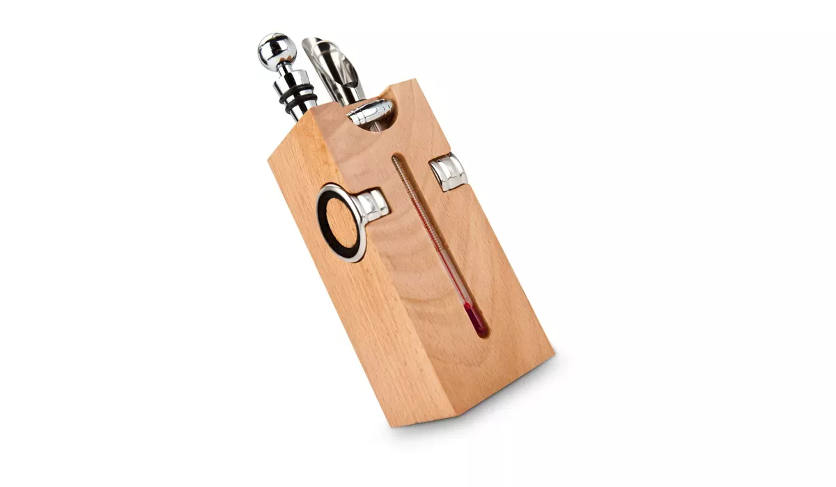 Buche-Block mit Wein