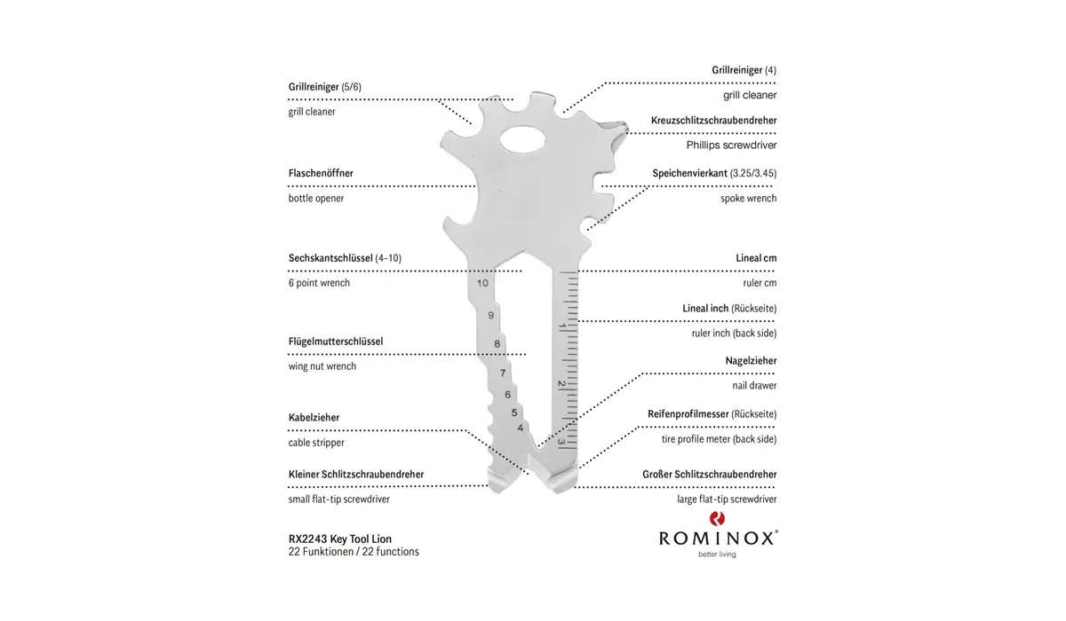 ROMINOX® Key Tool Lion (22 Funktionen) Happy Father's Day