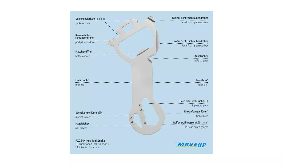 ROMINOX® Key Tool Snake (19 Funktionen) Happy Father's Day