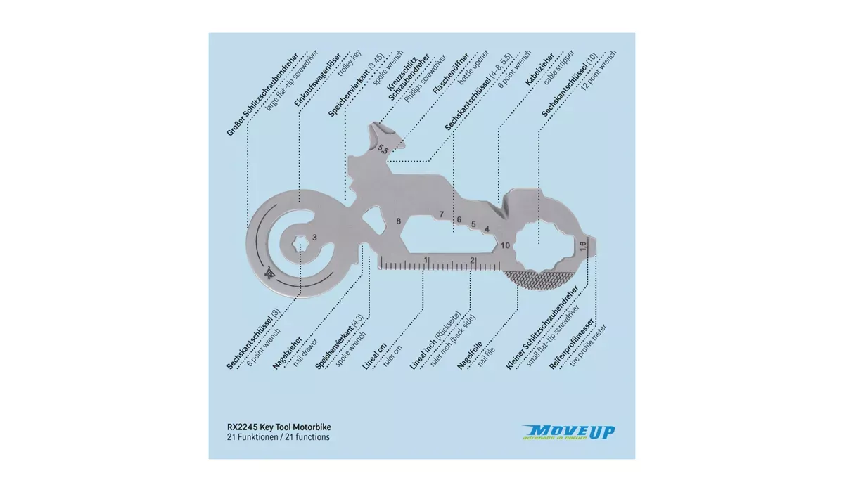 ROMINOX® Key Tool Motorbike (21 Funktionen) Happy Father's Day