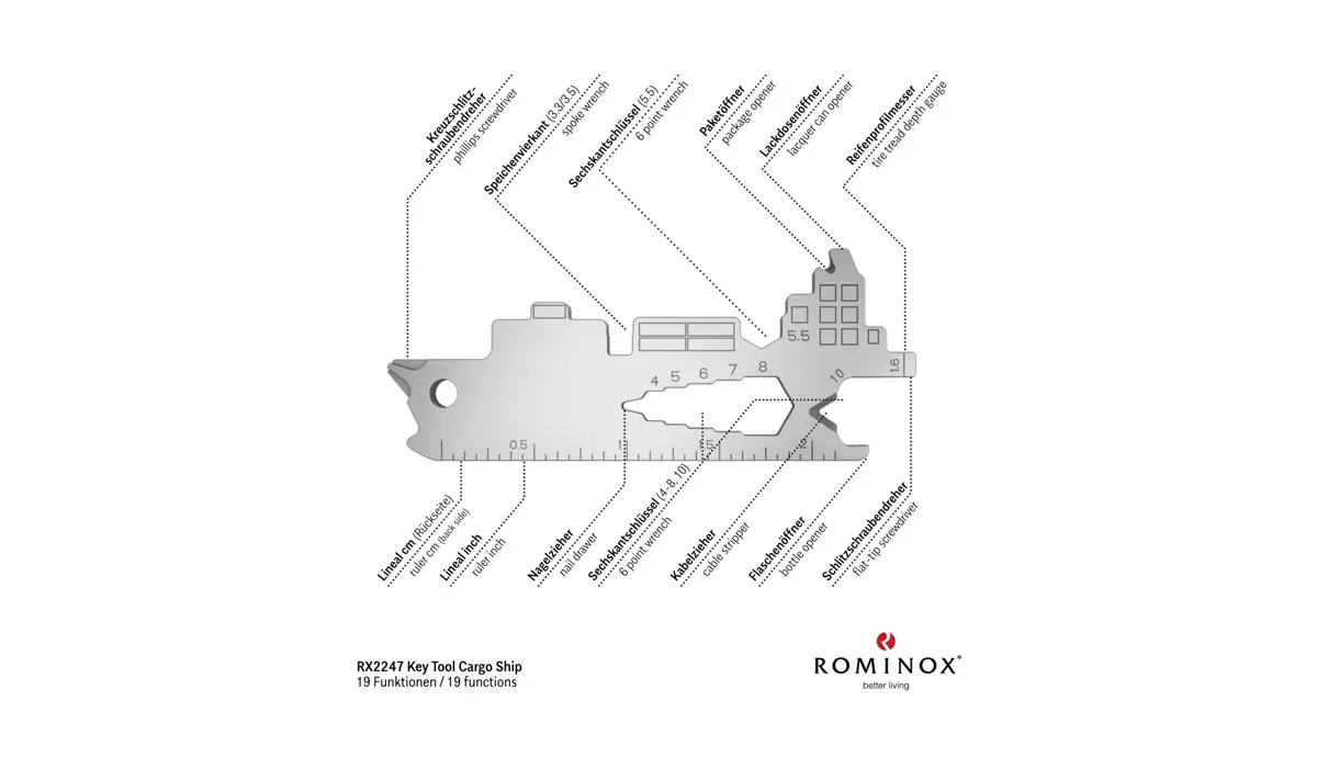 ROMINOX® Key Tool Cargo Ship (19 functions) Merry Christmas