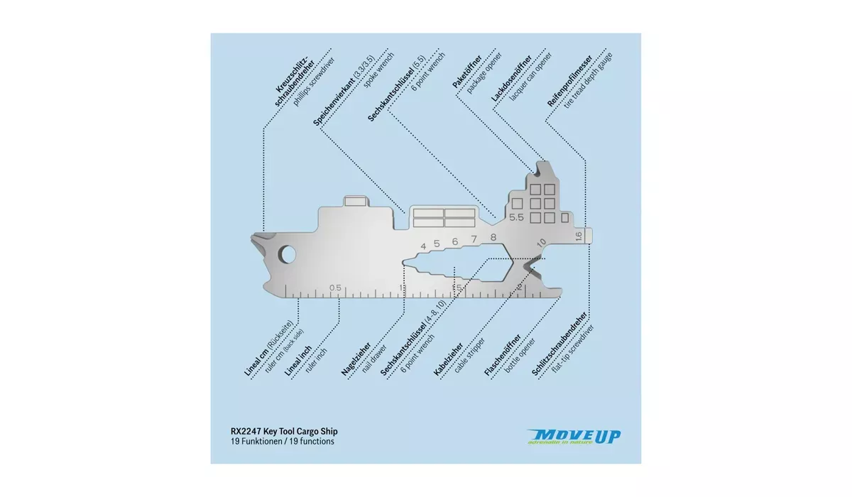 ROMINOX® Key Tool Cargo Ship (19 functions) Merry Christmas