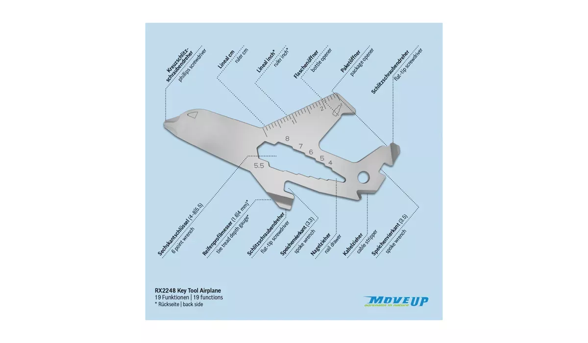 ROMINOX® Key Tool Airplane (19 Funktionen) Frohe Weihnachten
