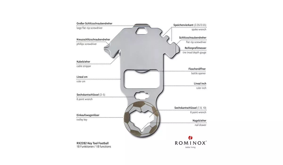 ROMINOX® Key Tool Football (18 functions) Merry Christmas