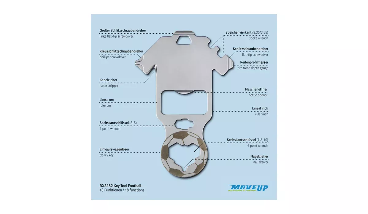ROMINOX® Key Tool Football (18 functions) Merry Christmas