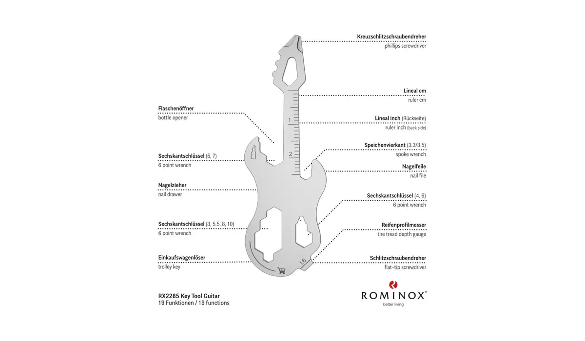 ROMINOX® Key Tool Guitar (19 Funktionen) Happy Father's Day