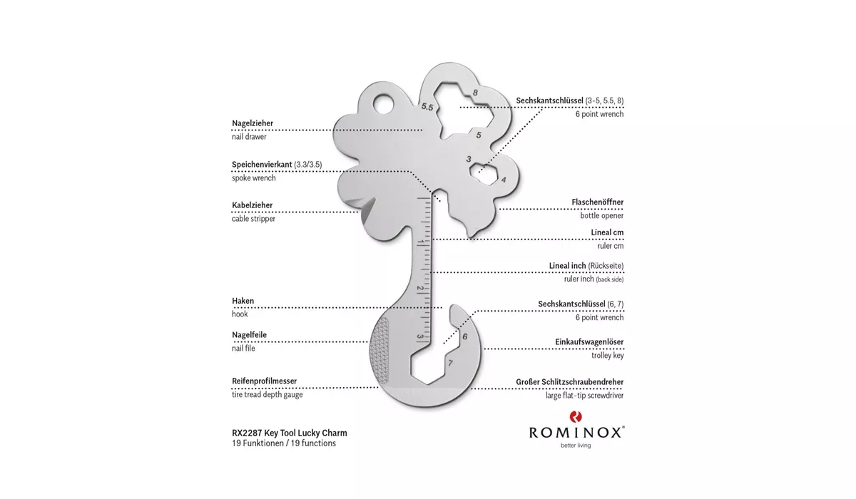ROMINOX® Key Tool Lucky Charm (19 functions) Merry Christmas