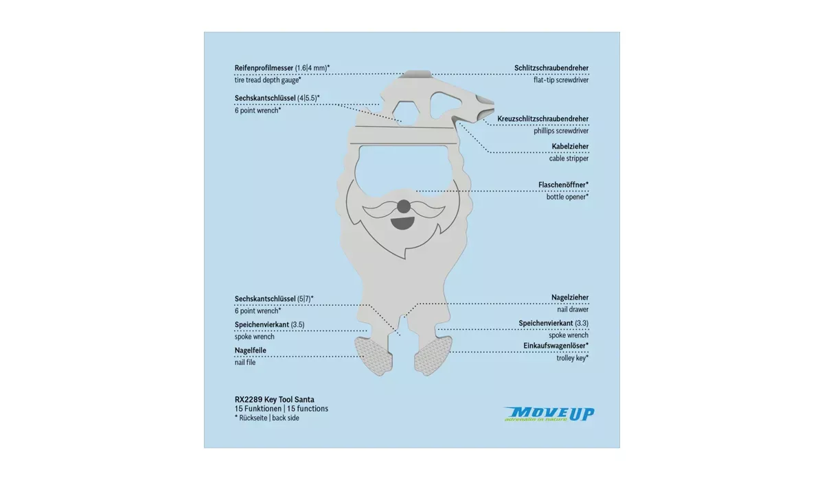 ROMINOX® Key Tool Santa (15 functions) Merry Christmas