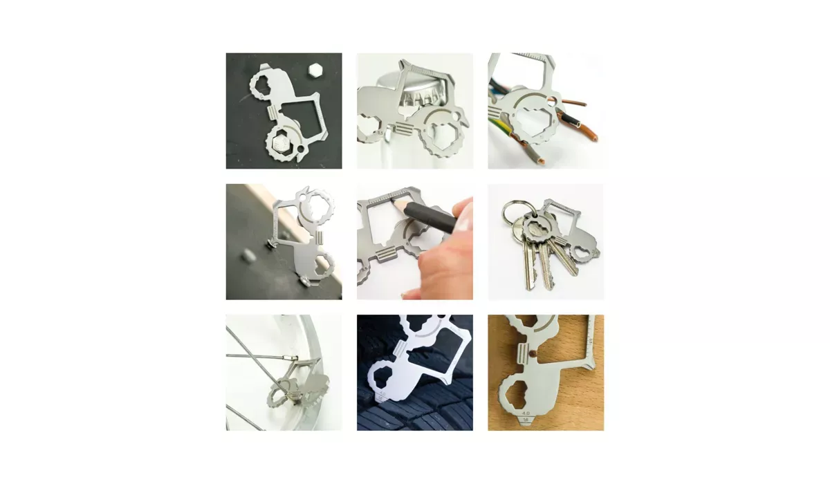 ROMINOX® Key Tool Tractor (18 functions) Merry Christmas