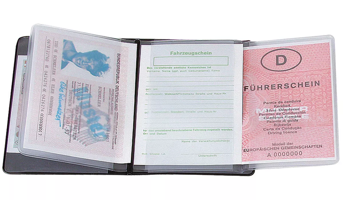 Ausweistasche 5-fach Normalfolie schwarz