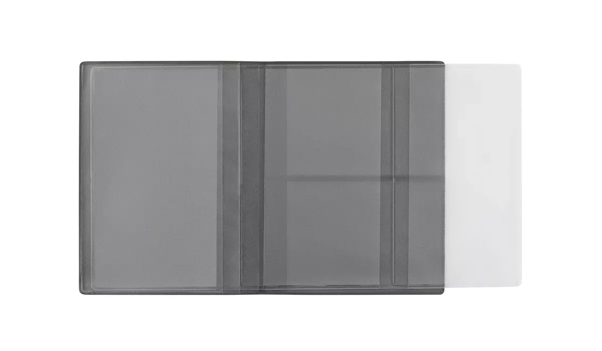 Ausweistasche Euro Velours grau mit Einschub