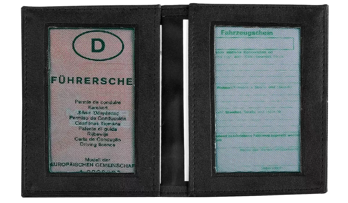 Badge Pouch Paper 2 black in duo look