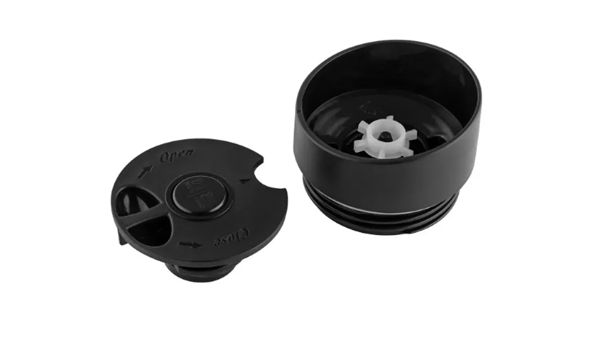 Thermobecher CremaExtensaNero schwarz/Ring rot