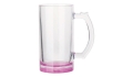 Glasbierkrug klar mit farbigen Boden - violett