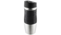 Thermobecher CremaEleganza silber, Manschette schwarz