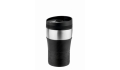 CremaOfficina thermo mug silver/black sleeve/black ring