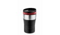 CremaOfficina thermo mug silver/black sleeve/red ring
