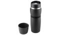 Thermoflasche CremaTravel schwarz/Ring schwarz
