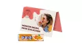Werbekarte, PEZ Bonbonriegel Orange Werbekarte, PEZ Bonbonriegel Orange