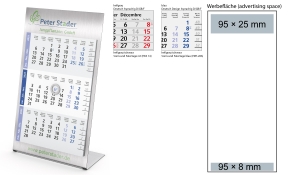 3-Month Calendar 2023 Desktop 3 Steel 2-Years | 3-Month Planner With Logo Printed | Deprismedia.com