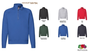 Premium Zip Neck Sweat Shirt Unisex - farbig