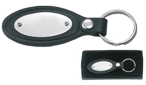 Schlüsselanhänger OvalImage silber/schwarz