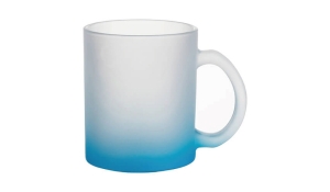 Glass mug with gradient - light blue