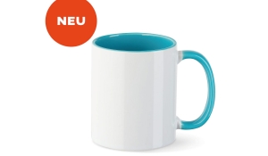 Cup Funny - white/turquoise