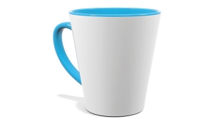 Cup of latte light blue inside