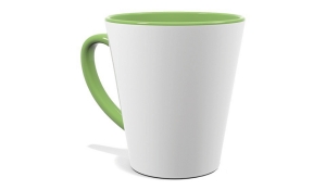 Cup of latte light green inside