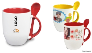 Photo cup with teaspoon