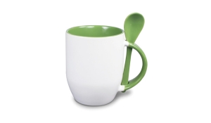 Photo cup with teaspoon - green