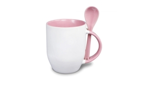 Photo cup with teaspoon - rose