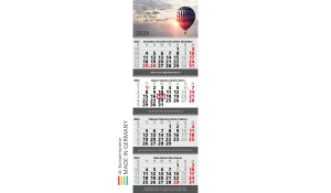 4-Monatskalender 2024 Quadro Wire-O 4 inklusive Werbeeindruck