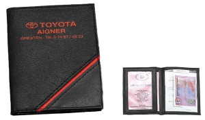 Driving licence wallet CD red stripe