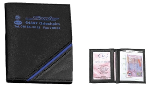 Driving licence wallet CD blue stripe