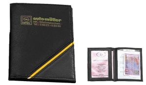 Driving licence wallet CD yellow stripe