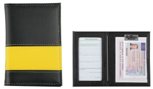 Driving licence wallet LookPlus black/yellow