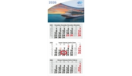 3-Monatskalender 2026 Medium Light 3 inklusive Werbeeindruck