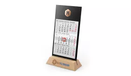 3-month calendar 2027 Desktop Wood
