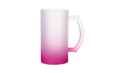 Glasbierkrug satiniert mit farbigen Boden - violett