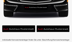 Kennzeicheneinleger Audi mit individuellem Schriftzug