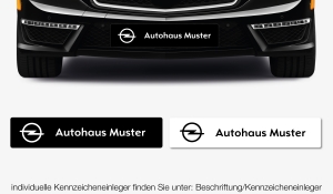 Kennzeicheneinleger Opel mit individuellem Schriftzug