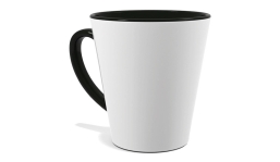 Tasse Latte innen - schwarz