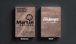 Business card made of walnut