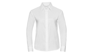 Oxford Bluse Ladies Langarm - weiß